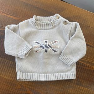 Jumper pull sweater 3/6 months beige Burberry mixte English flag